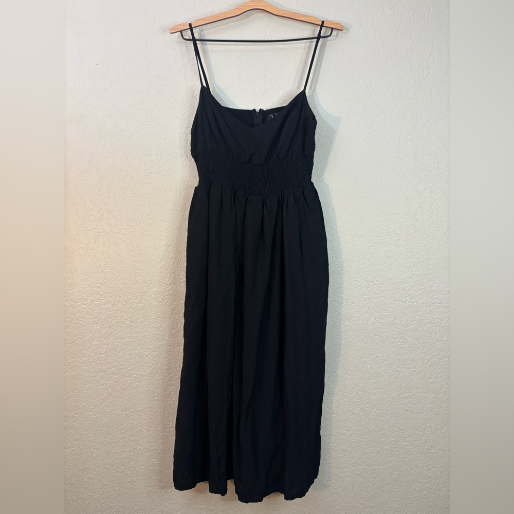 Lulu's Full Heart Black Smocked Midi Dress Size XL - Picture 5 of 14